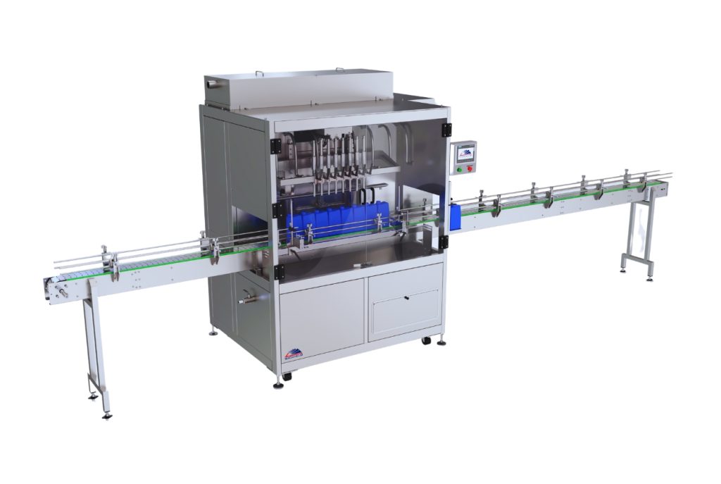 Machinelab 8-Nozzle High-precision servo filling machine for pharmaceutical vials. filling and packaging solution